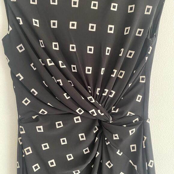 Lauren Ralph Lauren Dress Women’s 8 Black Geometric Square Print Sheath - Picture 3 of 8